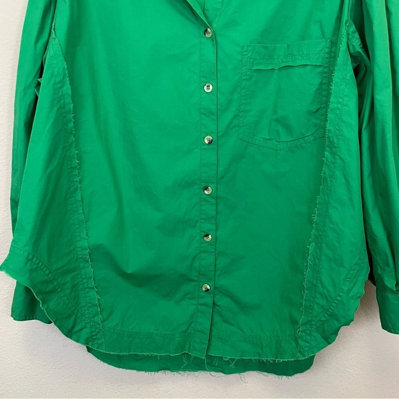 FANTASTIC FAWN Kelly Green Oversized Raw Shirt Size S - Picture 6 of 9